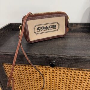 Coach Leatherware Brown and Cream Belt Bag